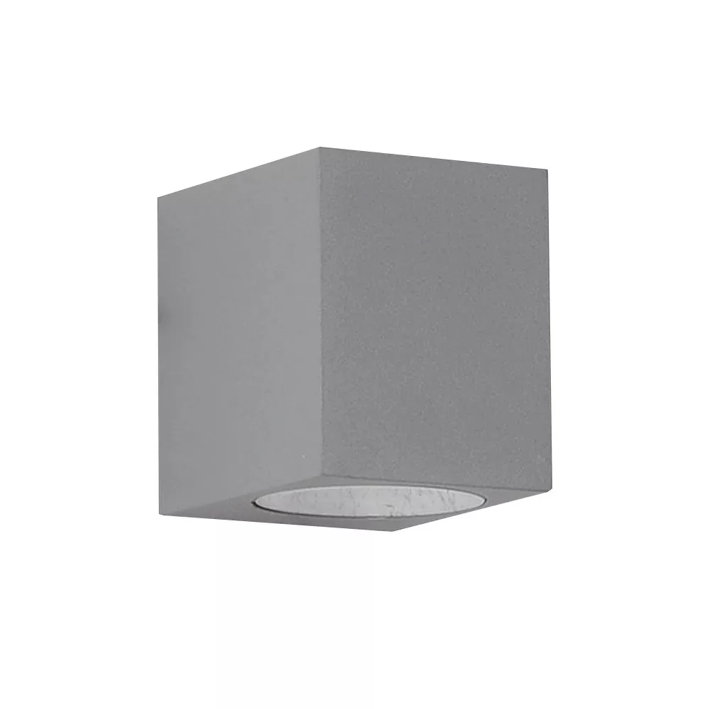 Applique da esterno ip65 lampada faretto a parete giardino moderno gu10 Cubo Grigio
