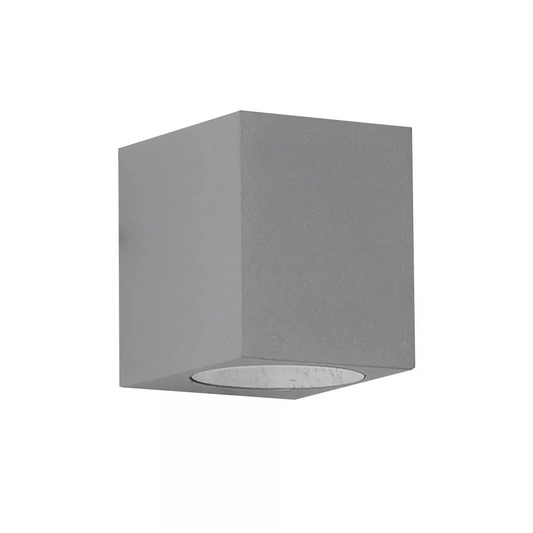 Applique da esterno ip65 lampada faretto a parete giardino moderno gu10 Cubo Grigio