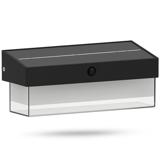 Applique solare LED da esterno con sensore di movimento IP54 1000lm luce fredda 6000K 3 modalità crepuscolare ricarica solare