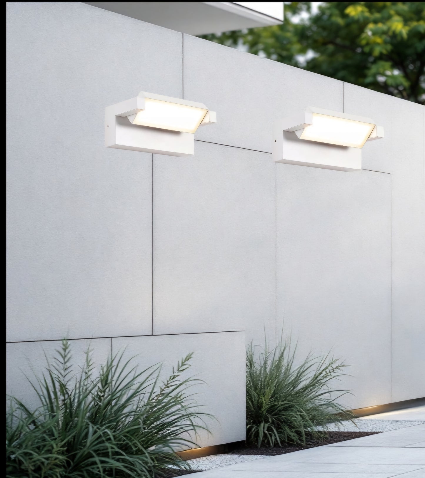 Applique Bianco a LED da Esterno 21W IP65, Lampada a Parete Orientabile, 1800 Lumen, Alluminio e Vetro, CCT switch Luce calda, fredda, naturale