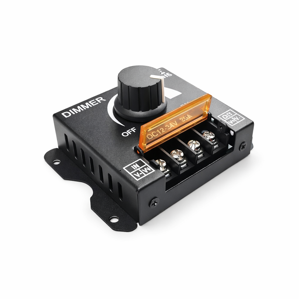 Dimmer LED PWM 12V 24V 30A 360W/720W Regolatore Intensità Luce per Strisce Moduli LED con Manopola Controller Dimmer DC