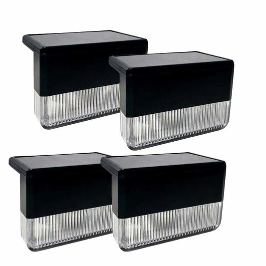 Segnapasso LED Solare da Esterno RGB + 3000K, IP65, CCT-Switch, Luce Calda e Multicolore, Autonomia 8-10 Ore, Sensore Crepuscolare, 4 Pezzi, per Scale, Recinzioni e Giardini