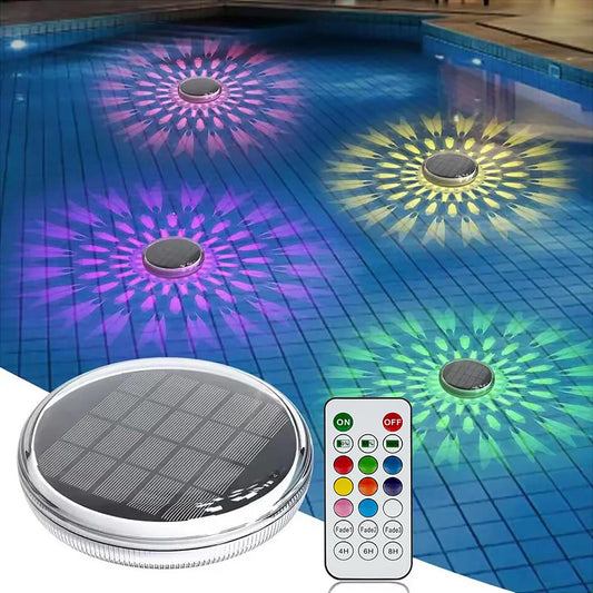Lampada LED Galleggiante Piscina IP67 RGB Solare – Faretto Decorativo Impermeabile con Telecomando, 3 Modalità Dinamiche e Timer – Luci Multicolore per Giardino, Spa, Fontane, Vasche