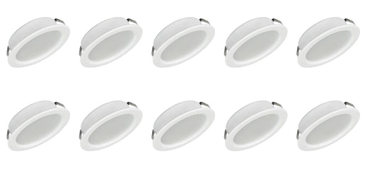 Kit 10 Faretti bianchi LED Rotondo Ultra Slim 3W da Incasso 240lm Luce fredda 6500K Alluminio, Bianco, Luce fredda-calda-naturale