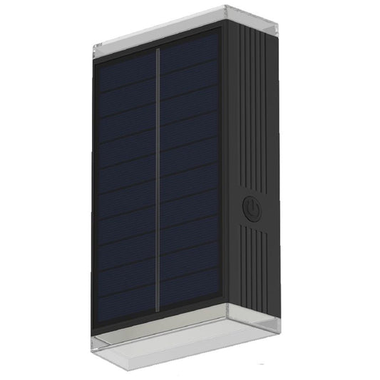 Applique con Pannello Solare LED da Esterno 2W CCT IP54 – Luce Calda/Naturale/Fredda Selezionabile – Doppia Emissione Up&Down – 20 Lumen – Ricarica Solare