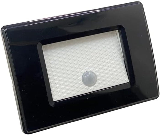 Faretto Segnapasso LED da Incasso per Scatola 503 con Sensore di Movimento e Crepuscolare – 1,3W – 25 Lumen – Luce Calda, Naturale o Fredda – IP20 – Uso Interno – Placchetta Nera