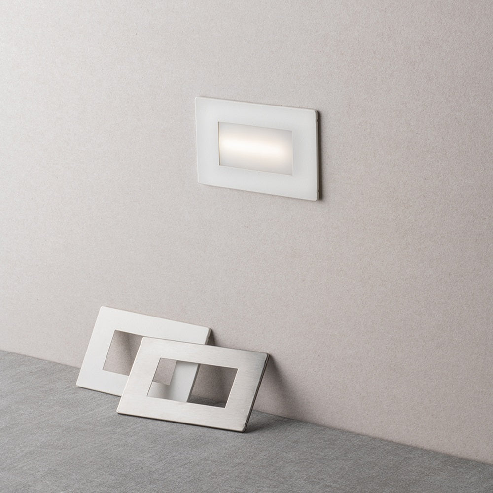 Faretto segnapassi da esterno Con Placchette intercambiabili lampada da muro IP65 LED 3W ad incasso per scatola 503, CCT 3 Tonalità selezionabile luce fredda Luce calda Luce Naturale