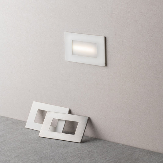 Faretto segnapassi da esterno Con Placchette intercambiabili lampada da muro IP65 LED 3W ad incasso per scatola 503, CCT 3 Tonalità selezionabile luce fredda Luce calda Luce Naturale