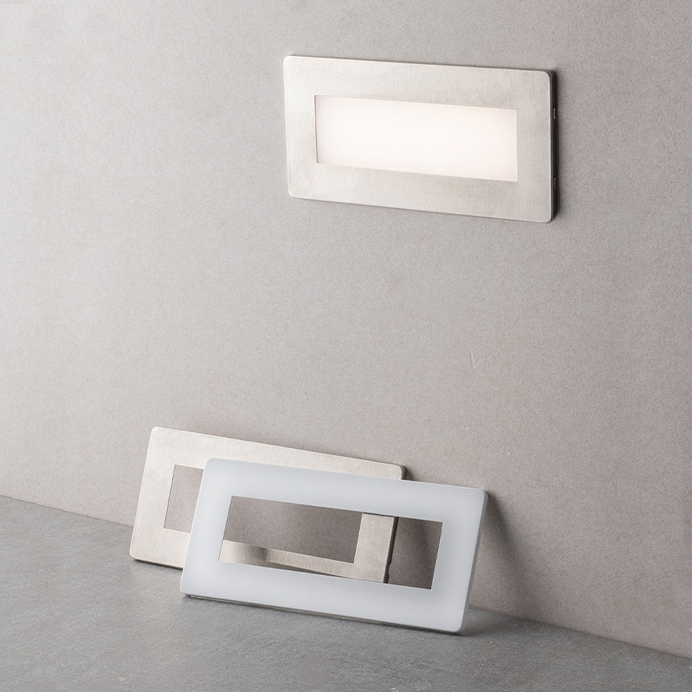 Faretto segnapassi da esterno Con Placchette intercambiabili lampada da muro IP65 LED 5W ad incasso per scatola 506, CCT 3 Tonalità selezionabile luce fredda Luce calda Luce Naturale