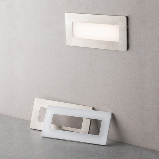 Faretto segnapassi da esterno Con Placchette intercambiabili lampada da muro IP65 LED 5W ad incasso per scatola 506, CCT 3 Tonalità selezionabile luce fredda Luce calda Luce Naturale