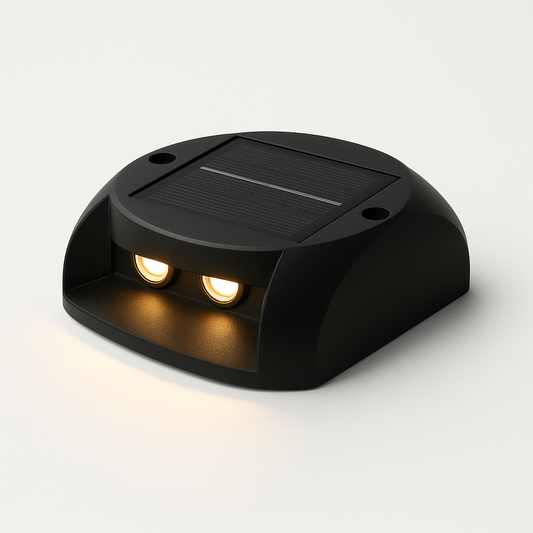 Faretto Segnapassi a LED Solare IP54 con Sensore Crepuscolare, Luce Calda 3000K, Ricaricabile, Impermeabile per Scale, Giardino e Vialetti