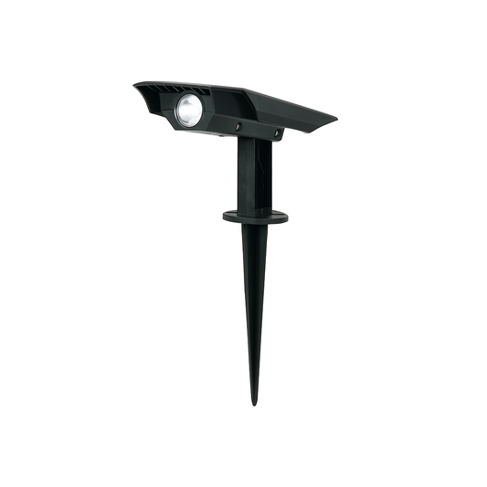 Faretto LED con Pannello Solare da Giardino con Picchetto 3000K, 180 Lumen, IP65, Orientabile 90° – Luce Calda per Esterni, sensore crepuscolare
