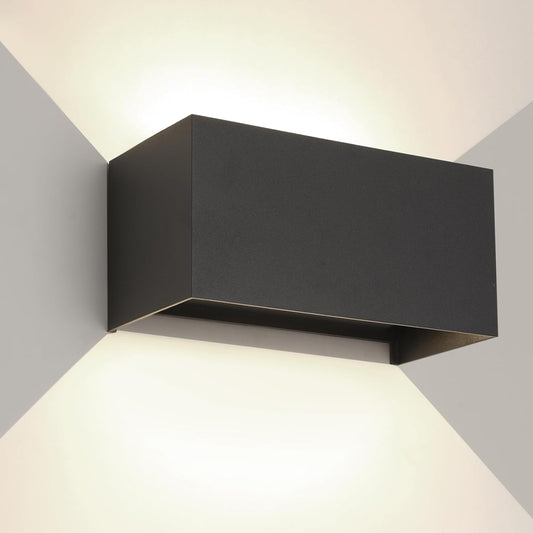 Applique Nero a LED da Esterno e Interno 24W, Fascio Luminoso Regolabile, 2000 Lumen, IP65 Impermeabile, Lampada da Parete in Alluminio, per Giardino, Balcone, Terrazza