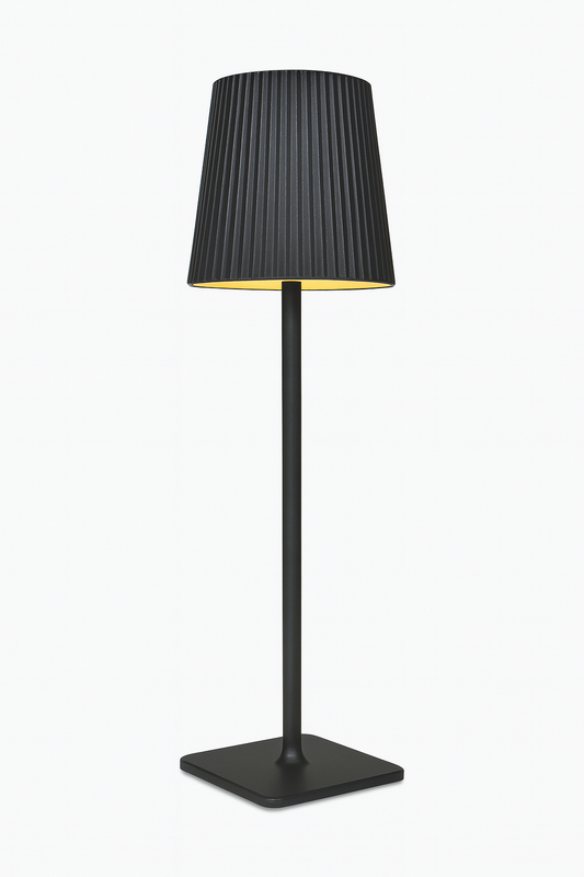 Lampada da tavolo LED nera 5W ricaricabile con pannello solare e cavo USB, 40 cm, luce calda/fredda/naturale, sensore crepuscolare, batteria 2000mAh