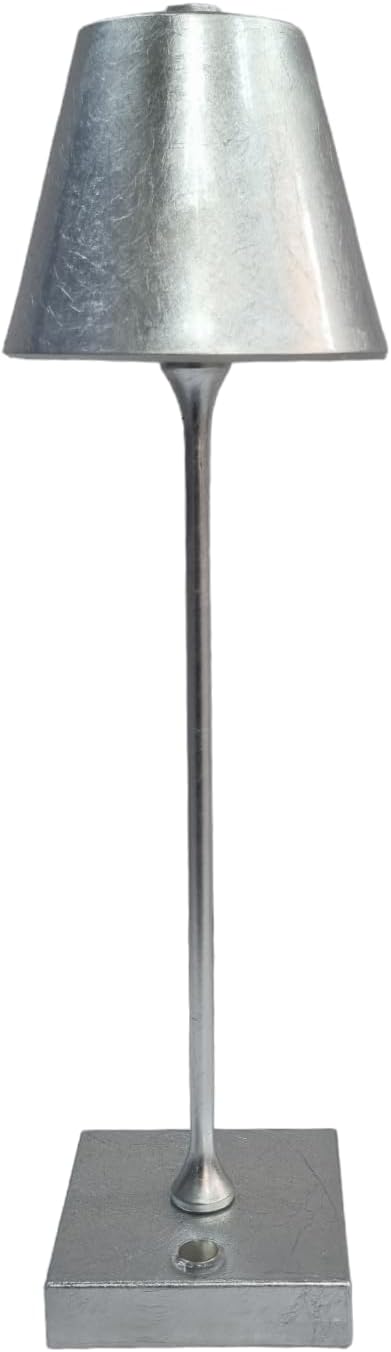 Lampada led da tavolo touch con batteria ricaricabile usb con 3 tonalità di colore dimmerabile Argento)