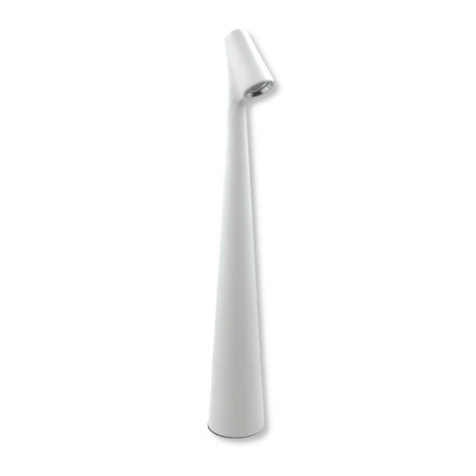 Lampada da Tavolo LED Touch Dimmerabile Ricaricabile 1W 100lm in Alluminio, Luce Calda 3000K, Design Moderno Bianco