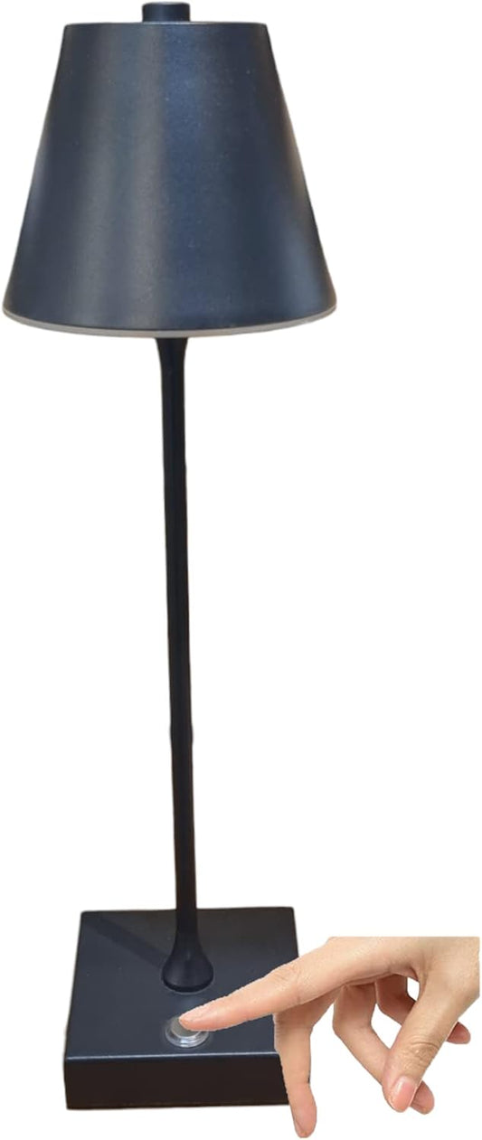Lampada led da tavolo touch con batteria ricaricabile usb con 3 tonalità di colore dimmerabile Nera
