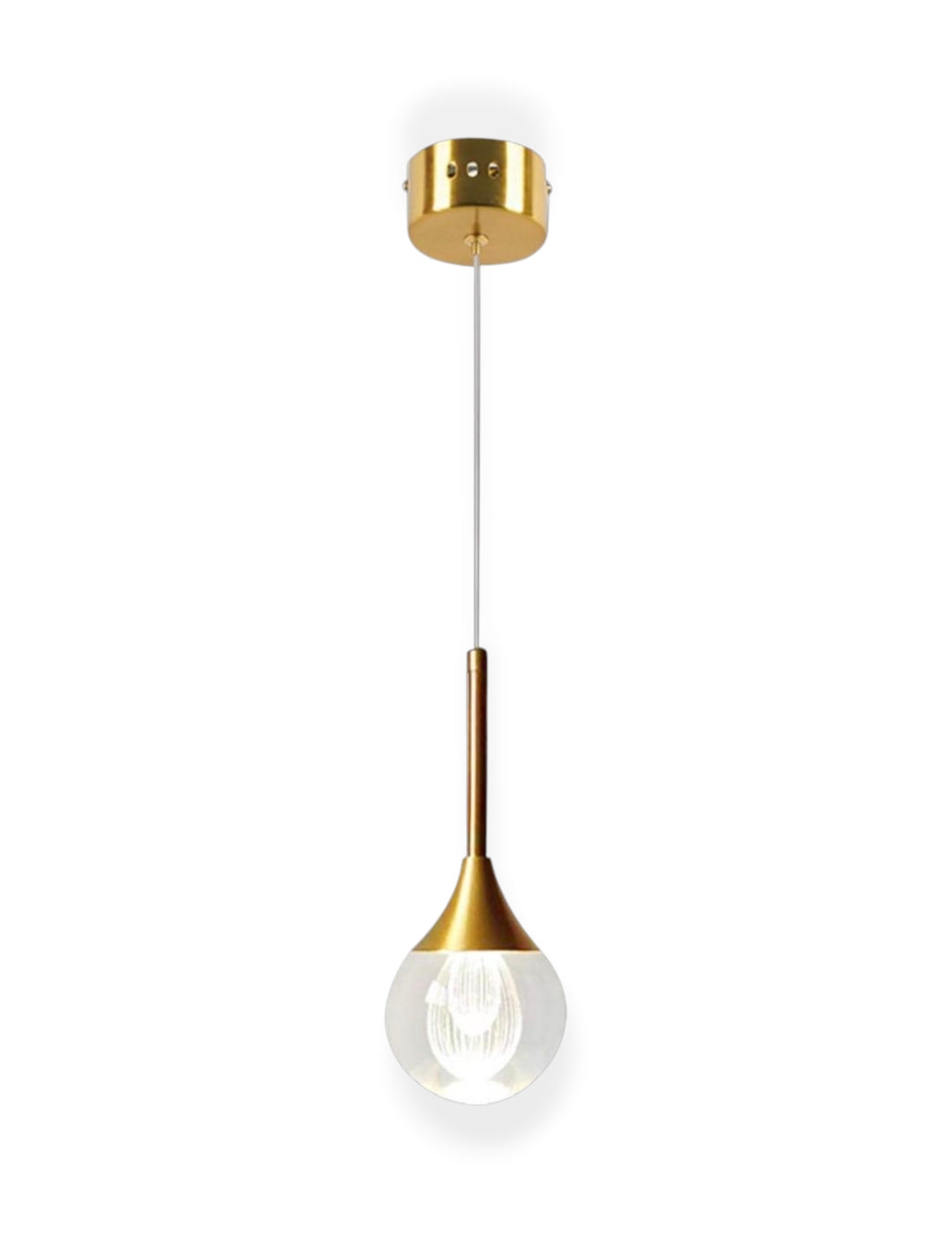 Lampada a Sospensione LED 5W Oro – Luce Calda 3000K o Fredda 6500K, Ø93mm, in Alluminio e Acrilico