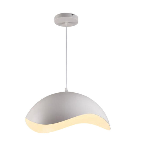Lampadario Sospeso E27 Moderno a Forma di Conchiglia, Regolabile, Design Minimalista per Cucina, Soggiorno e Camera da Letto, Bianco, Nero