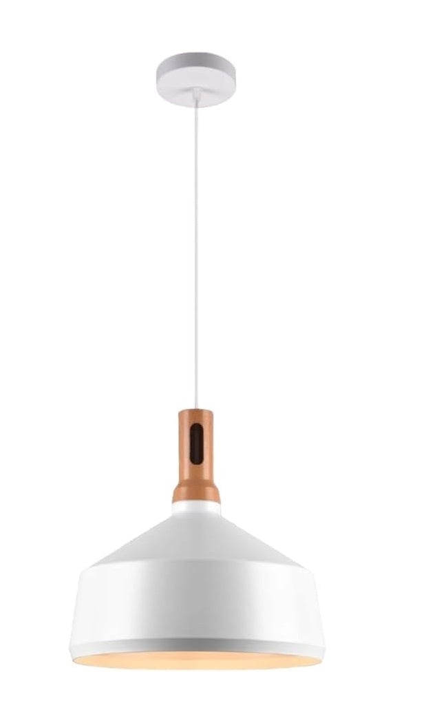 Lampadario da soffitto a sospensione con attacco E27 (lampadina non inclusa) moderno stile industriale nordino Bianco 35x22 cm