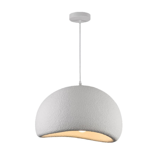 Lampadario a sospensione Wabi-Sabi in polistirene ad alta densità Ø40 cm – Attacco E27 – Stile giapponese moderno – Bianco effetto pietra