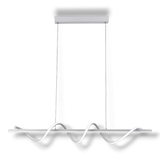 Lampadario LED a Sospensione Moderno 36W con Luce selezionabile 3000K 4000K 6500K – 2280 Lumen – Design Ondulato in Alluminio Bianco – Illuminazione Interni Sala Cucina Soggiorno