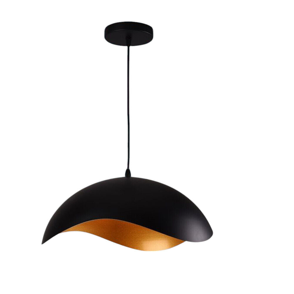 Lampadario Sospeso E27 Moderno a Forma di Conchiglia, Regolabile, Design Minimalista per Cucina, Soggiorno e Camera da Letto, Bianco, Nero