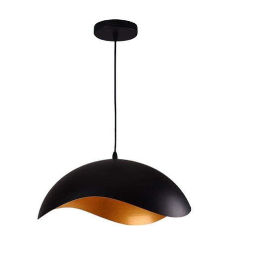 Lampadario Sospeso E27 Moderno a Forma di Conchiglia, Regolabile, Design Minimalista per Cucina, Soggiorno e Camera da Letto, Bianco, Nero