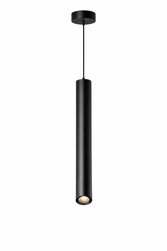 Lampada a Sospensione LED Cilindrica 3W 300lm CCT Switch Luce calda, fredda, naturale, Lampadario Tubo Nero in Alluminio con Fascio 30°, Lampada Spot per Isola Cucina Tavolo Bancone