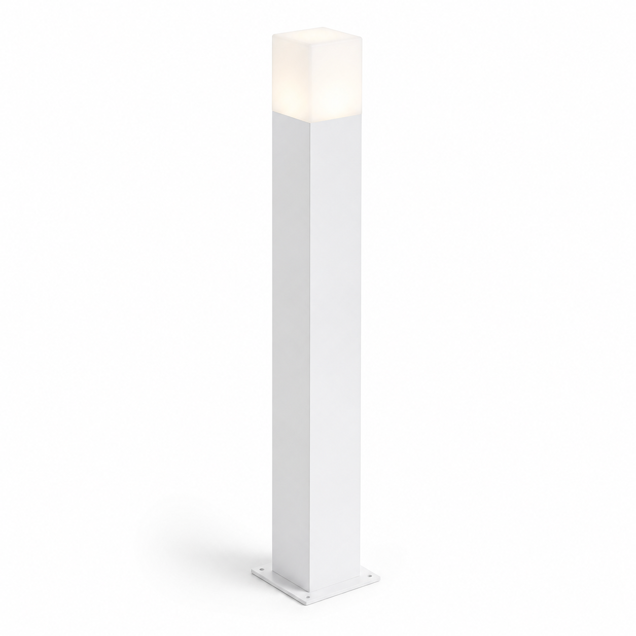 Lampioncino da Giardino E27 Bianco 74 cm Paletto Luce Esterno Moderno per Vialetti e Ingressi Attacco E27 Alluminio Diffusore Opaco IP44