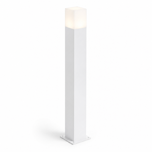 Lampioncino da Giardino E27 Bianco 74 cm Paletto Luce Esterno Moderno per Vialetti e Ingressi Attacco E27 Alluminio Diffusore Opaco IP44