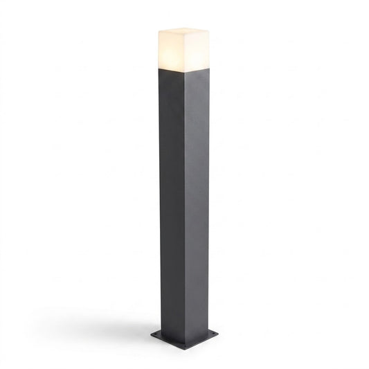 Lampioncino da Giardino E27 Nero 74 cm Paletto Luce Esterno Moderno per Vialetti e Ingressi Attacco E27 Alluminio Diffusore Opaco IP44