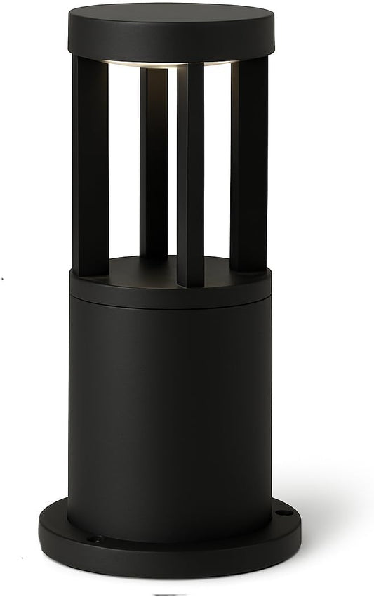 Lampione a led lampioncino lampada illuminazione da esterno palo da giardino nero moderno 12w ip65 30cm