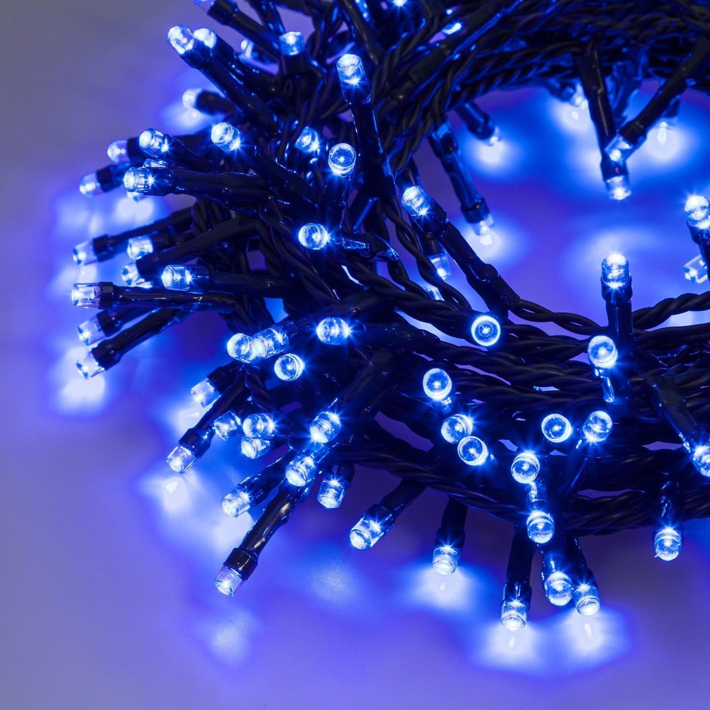 Catena Luminosa Luci per Albero di Natale da Interno ed Esterno, Ip44, 300 LED, Cavo verde, 15 metri, Luce Calda, Fredda, Multicolor, Rossa, Verde Blu