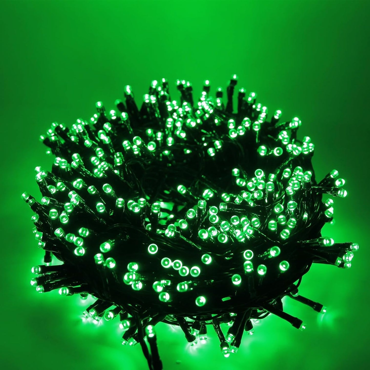 Catena Luminosa Luci per Albero di Natale da Interno ed Esterno, Ip44, 300 LED, Cavo verde, 15 metri, Luce Calda, Fredda, Multicolor, Rossa, Verde Blu