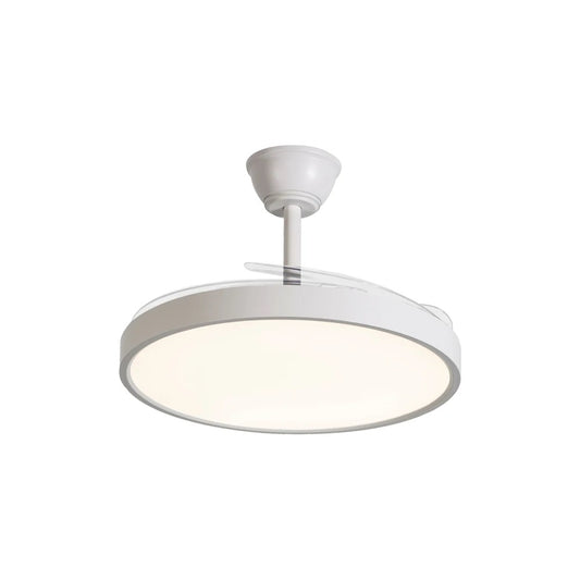 Ventilatore da soffitto con lampada LED integrata 40W dimmerabile con telecomando, pale retrattili invisibili, 6 velocità, funzione estate/inverno, luce calda, naturale, fredda, design moderno