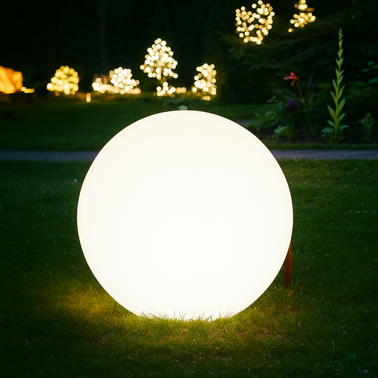 Lampada a Sfera da Giardino da terra, Design Elegante, Attacco E27, Resistente agli Agenti Atmosferici ip65, illuminazione da esterno