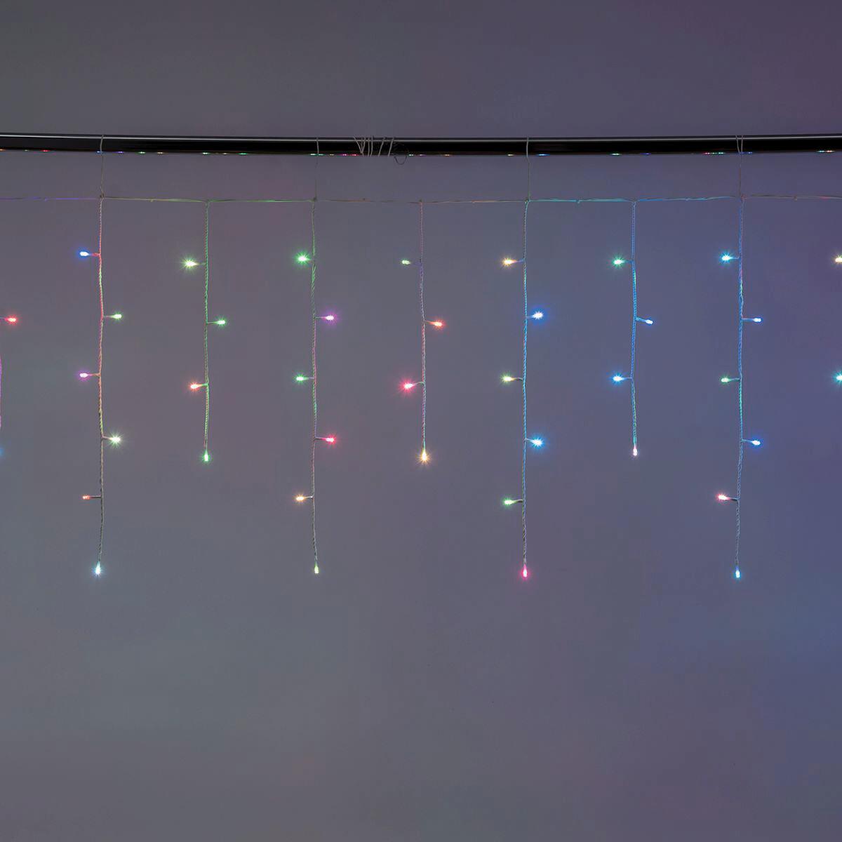 Tenda Luminosa Natalizia LED 300 Luci – 6 Metri con Stalattiti – IP44 Interno Esterno – 8 Giochi di Luce – Luce Calda, Fredda o Multicolor