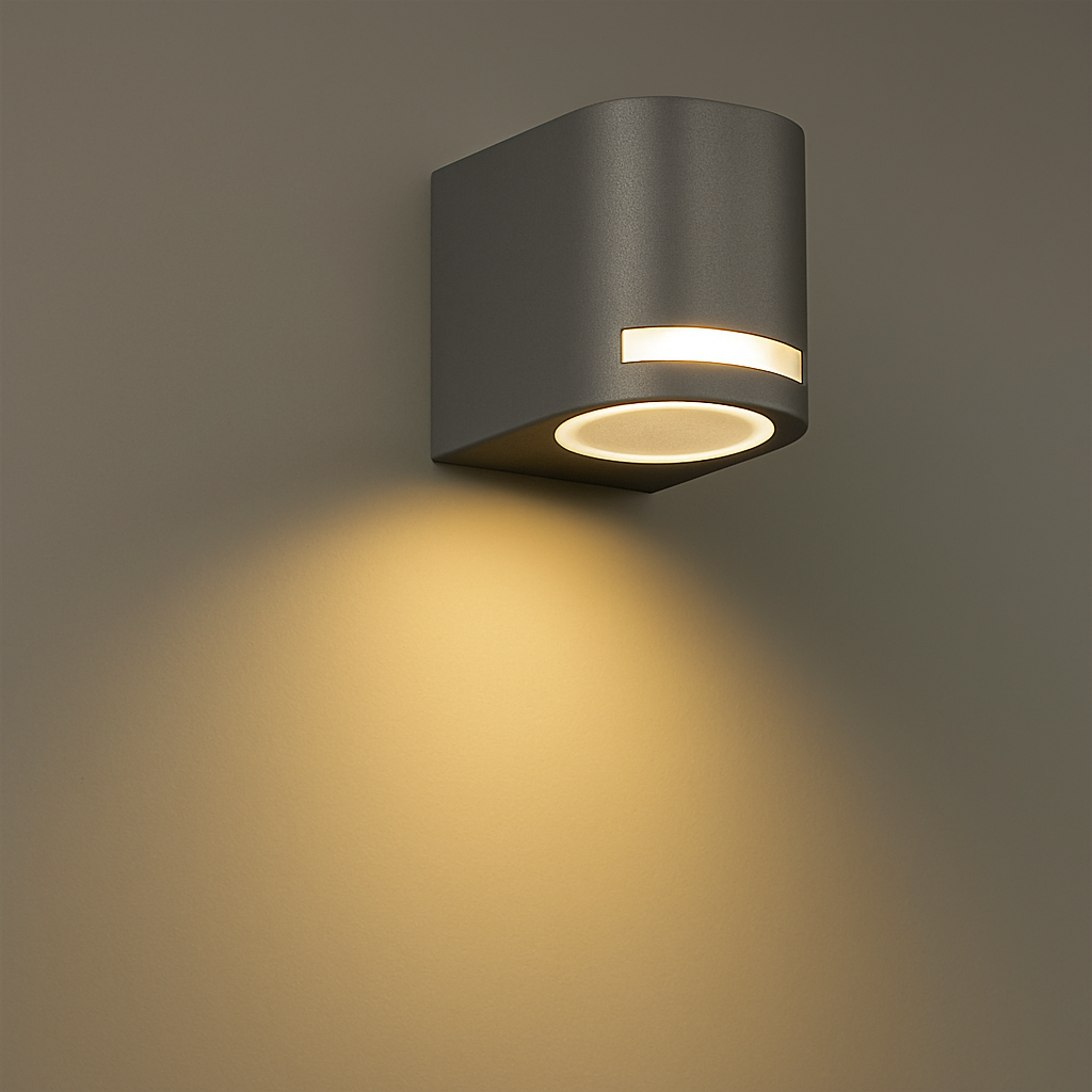 Applique nero da esterno a muro ip54 lampada a parete moderno gu10 monoemissione
