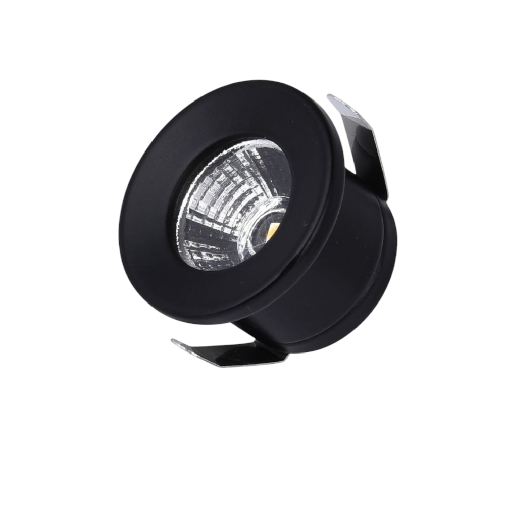 Set 10 Faretto a led cob da incasso in alluminio nero punto luce 1w 220v per controsoffittature scale cielo stellato - Luce Naturale, Fredda, Calda