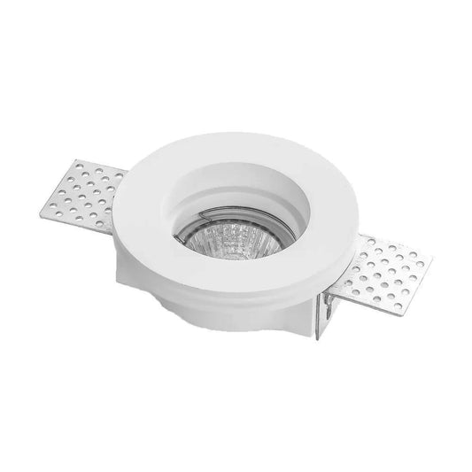 Portafaretto da Incasso in Gesso Rotondo a Scomparsa Compatibile con Faretti GU10 Foro Incasso Ø105mm Dimensioni Ø100 x 33 mm Design Elegante per Soffitti Moderni Installazione in cartogesso