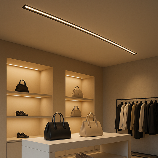 Lampada Griglia LED Magnetica per Binario 48V – 18W 1620 Lumen Luce Calda 3000K o Luce naturale 4000K – Faretto Lineare in Alluminio Nero 30cm – Illuminazione Interni Moderna IP20