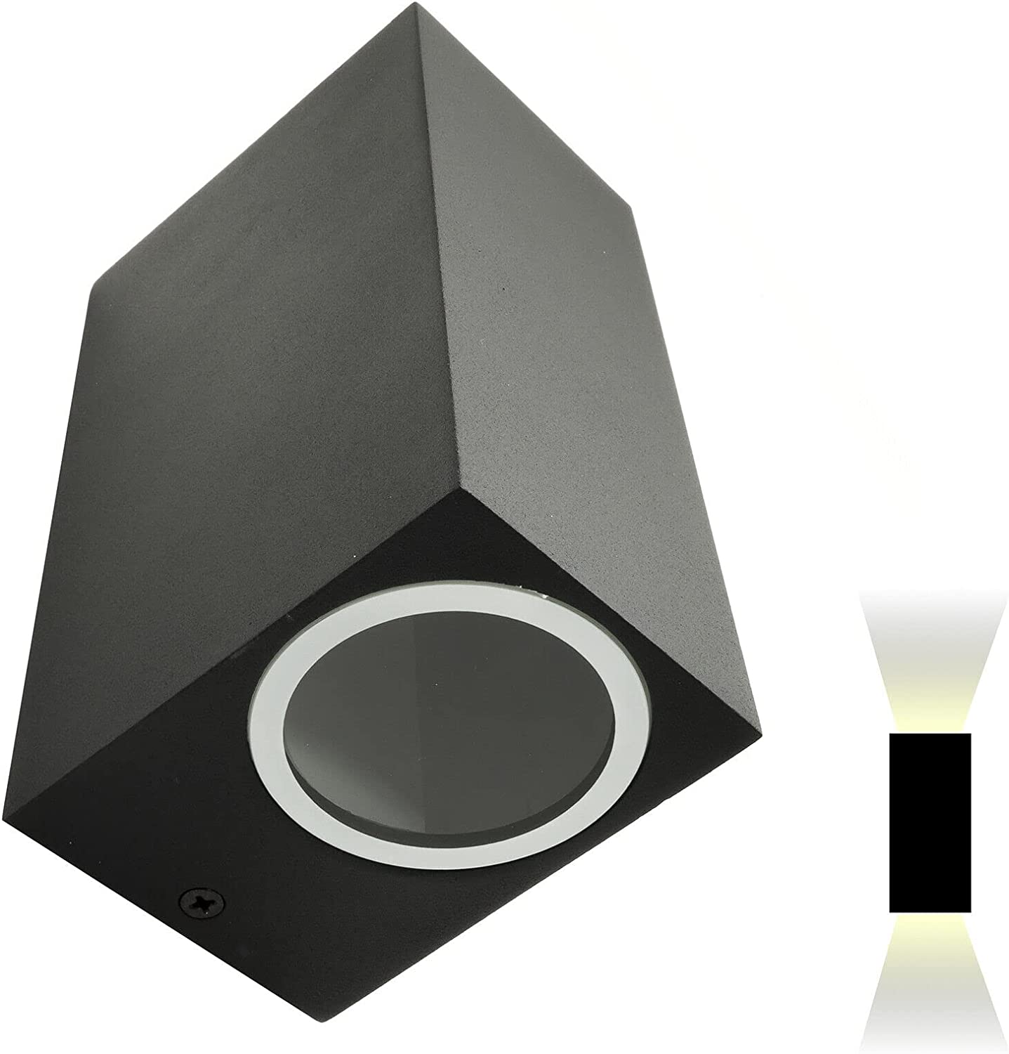 Applique da esterno ip65 lampada a parete moderna doppia luce con attacco gu10 biemissione per giardini terrazze balconi
