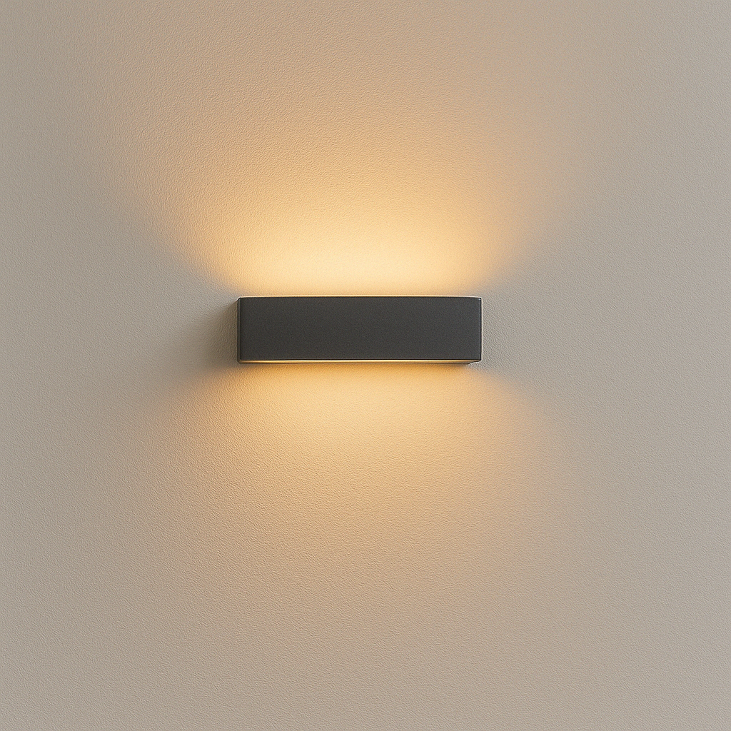 Applique grigio antracite a LED da Esterno IP65 Biemissione 14W con Selettore Colore, 1100 Lumen, Luce Calda Naturale Fredda, Alluminio, per Facciata