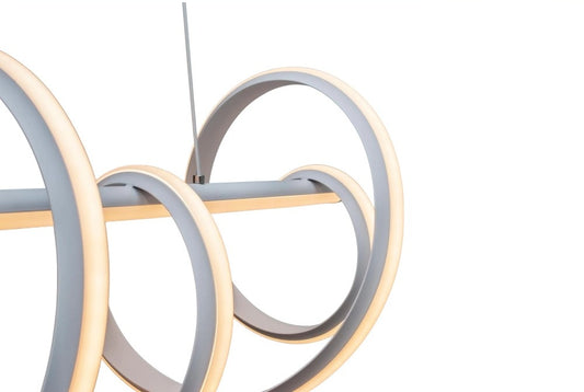 Lampadario LED Bianco a Sospensione Moderno a Spirale 60W 4800 Lumen – CCT Colore della luce selezionabile Calda, Fredda e Naturale – Fascio 300°