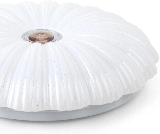 Plafoniera LED Soffitto 46W con Effetto Stellato, 3680 Lumen, 3 Tonalità di Luce (3000K/4000K/6500K), Bluetooth e Telecomando, Design Moderno in Alluminio e PVC, Ø48 cm