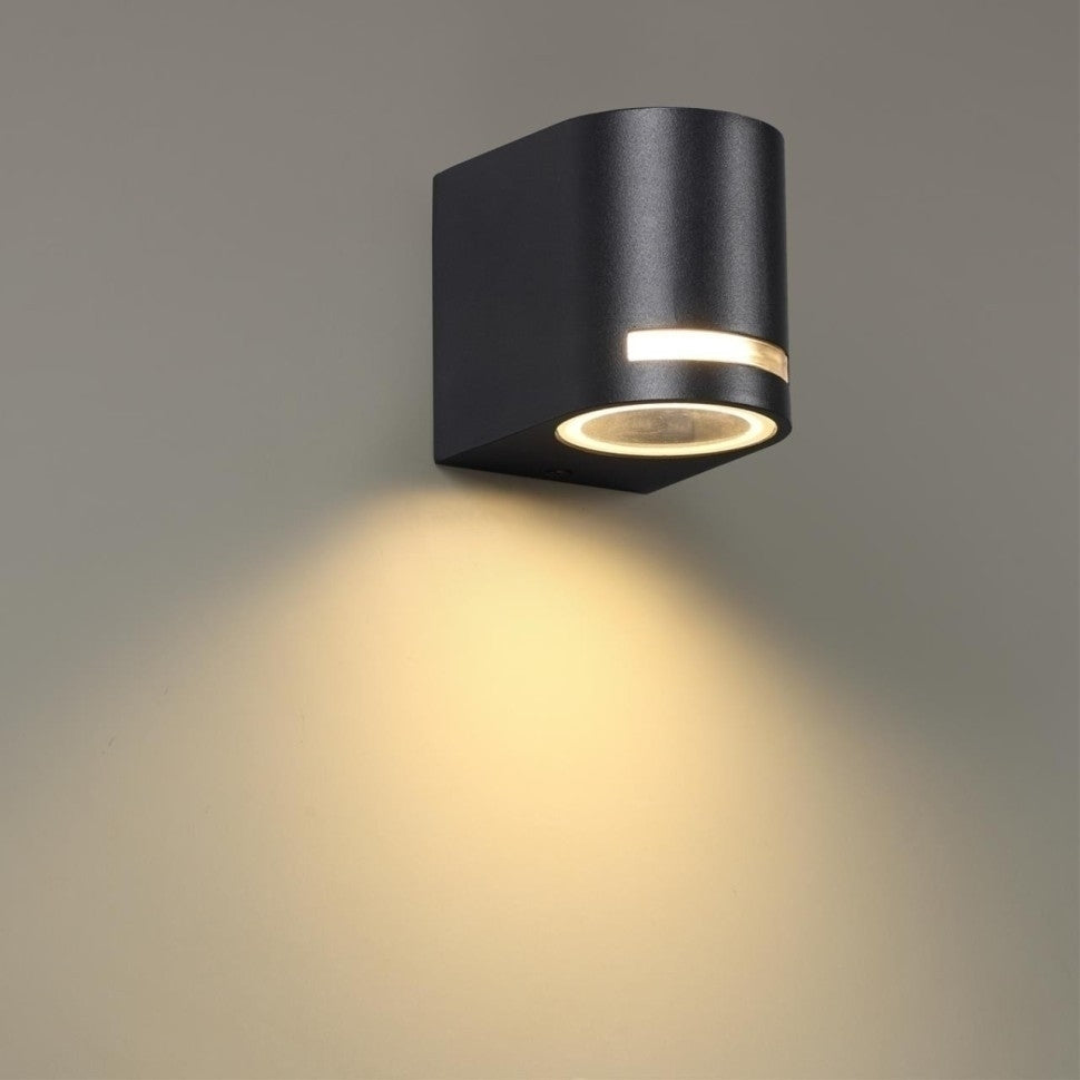Applique nero da esterno a muro ip54 lampada a parete moderno gu10 monoemissione