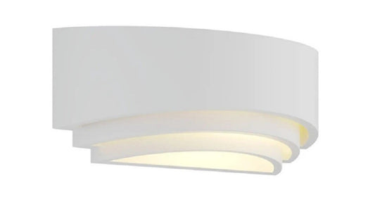 Applique da parete in gesso verniciabile moderna 32 cm attacco R7s luce up&down bianca per interni