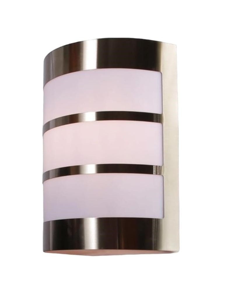 Applique da Parete IP44 E27, Lampada Esterna in acciaio inossidabile, Illuminazione per Ingresso, Vialetti, Patii, Argentata