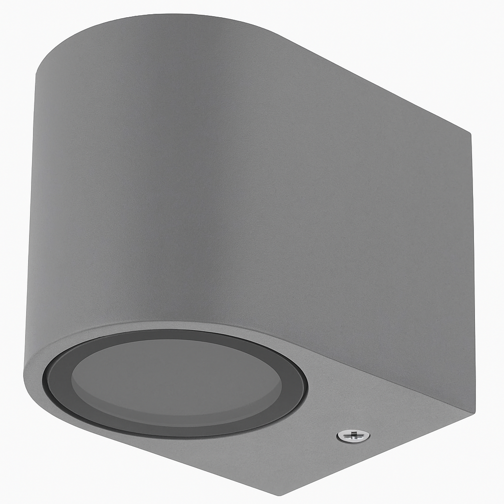 Applique da esterno a parete IP65 grigia per terrazzo e giardino con attacco GU10 luce up/down moderna